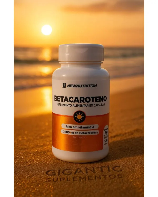 Betacaroteno NewNutrition 120 Cápsulas – Suplemento Alimentar Rico em Vitamina A