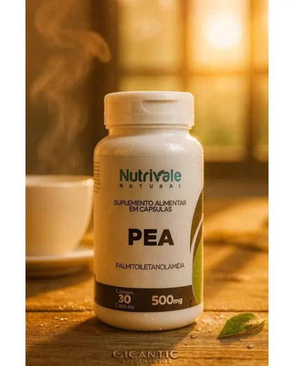 PEA Nutrivale Natural 500mg com 30 Cápsulas – Suplemento Alimentar de Palmitoiletanolamida