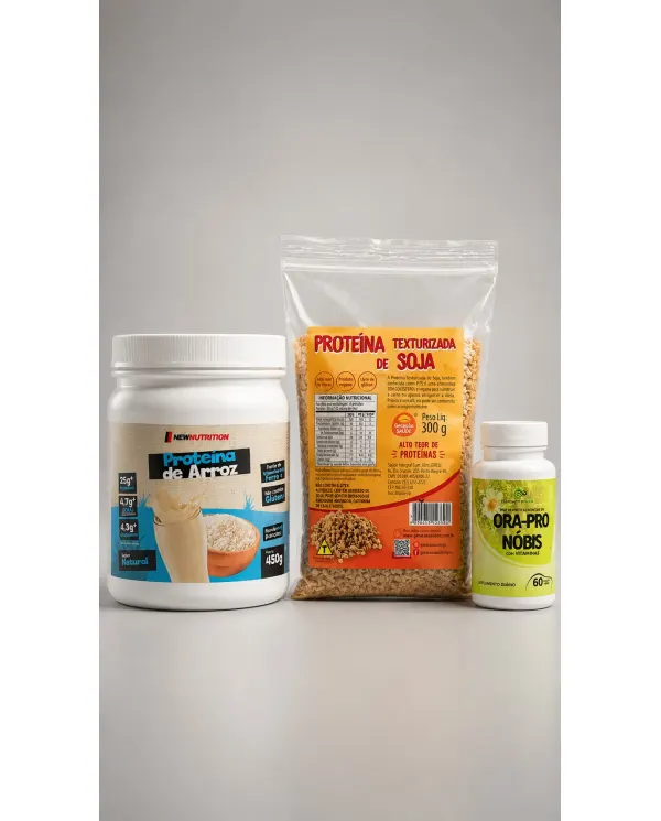 Combo Proteína do Arroz + Proteína de Soja + Ora-Pro-Nóbis