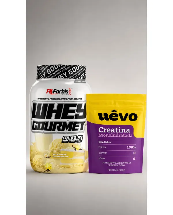 Combo Whey Gourmet 907g + Creatina Uêvo 300g Combo Whey Gourmet 907g + Creatina Uêvo 300g