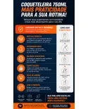 Coqueteleira Black Skull Heavy Sports Nutrition 750ml cor Fumê com escala graduada e tampa trava