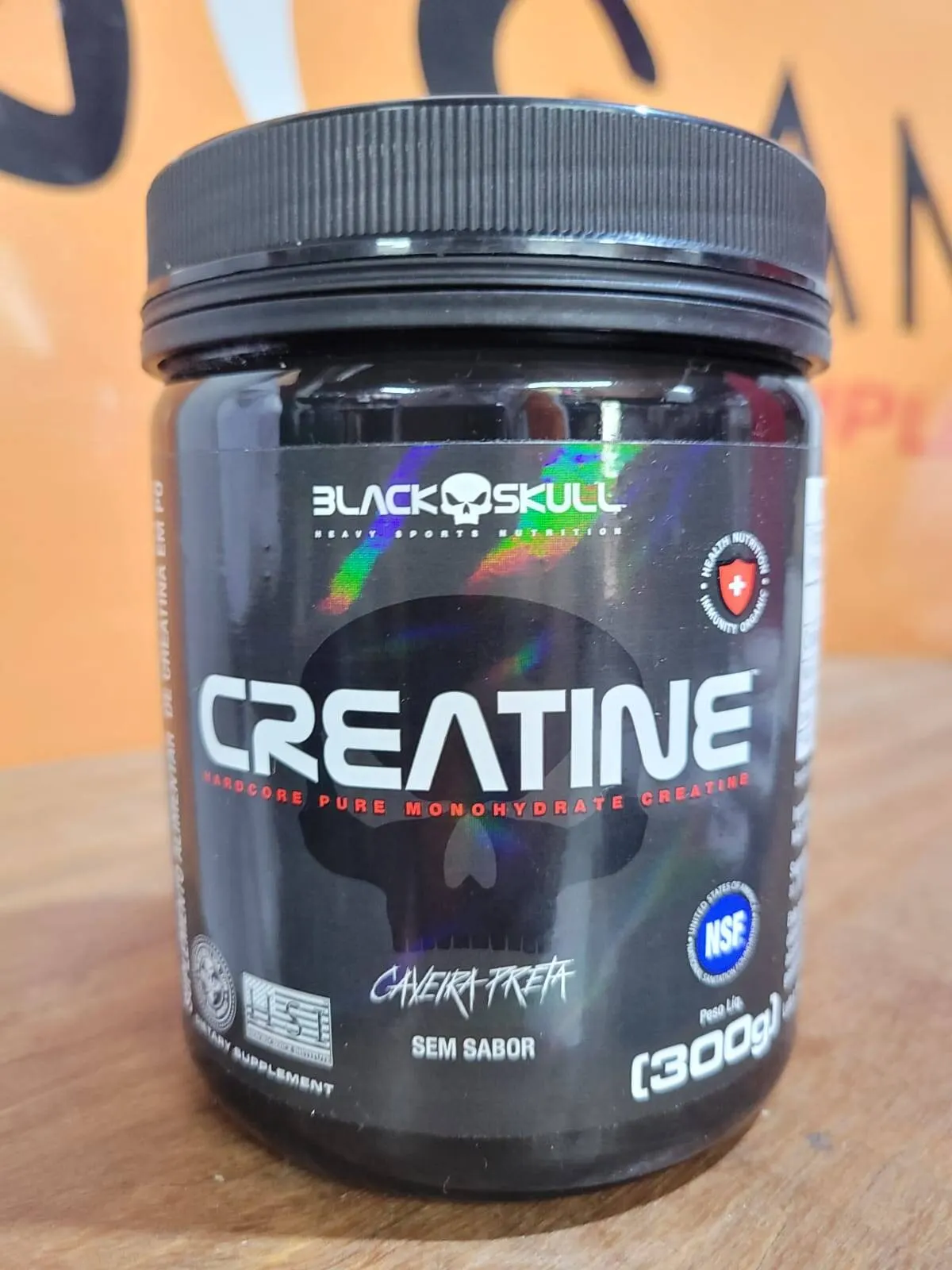 Creatina Black Skull 300g - Creatine Pura Monohidratada Sem Sabor