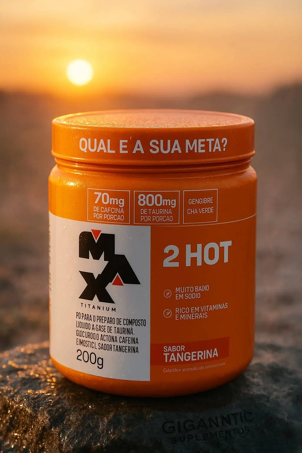 Suplemento Energético MAX Titanium 2HOT 200g - Com Cafeína, Taurina e Chá Verde