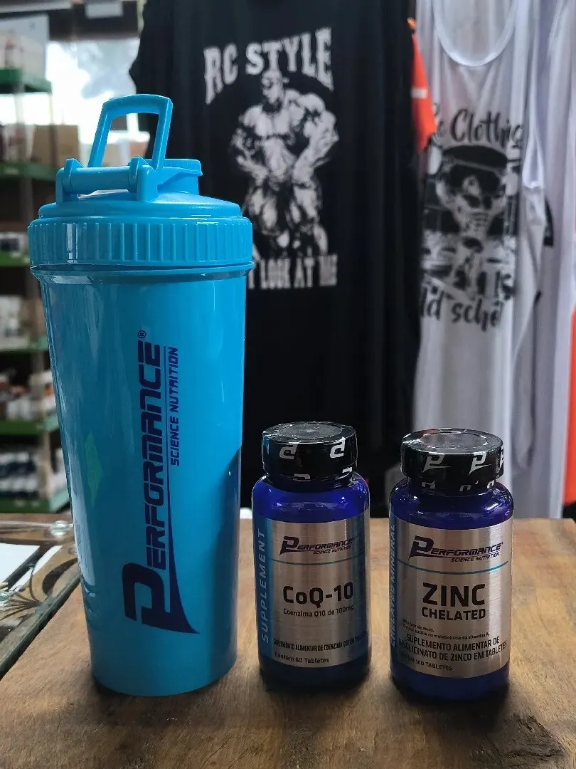 Combo Zinco Quelato + CoQ10 100mg com coqueteleira de brinde