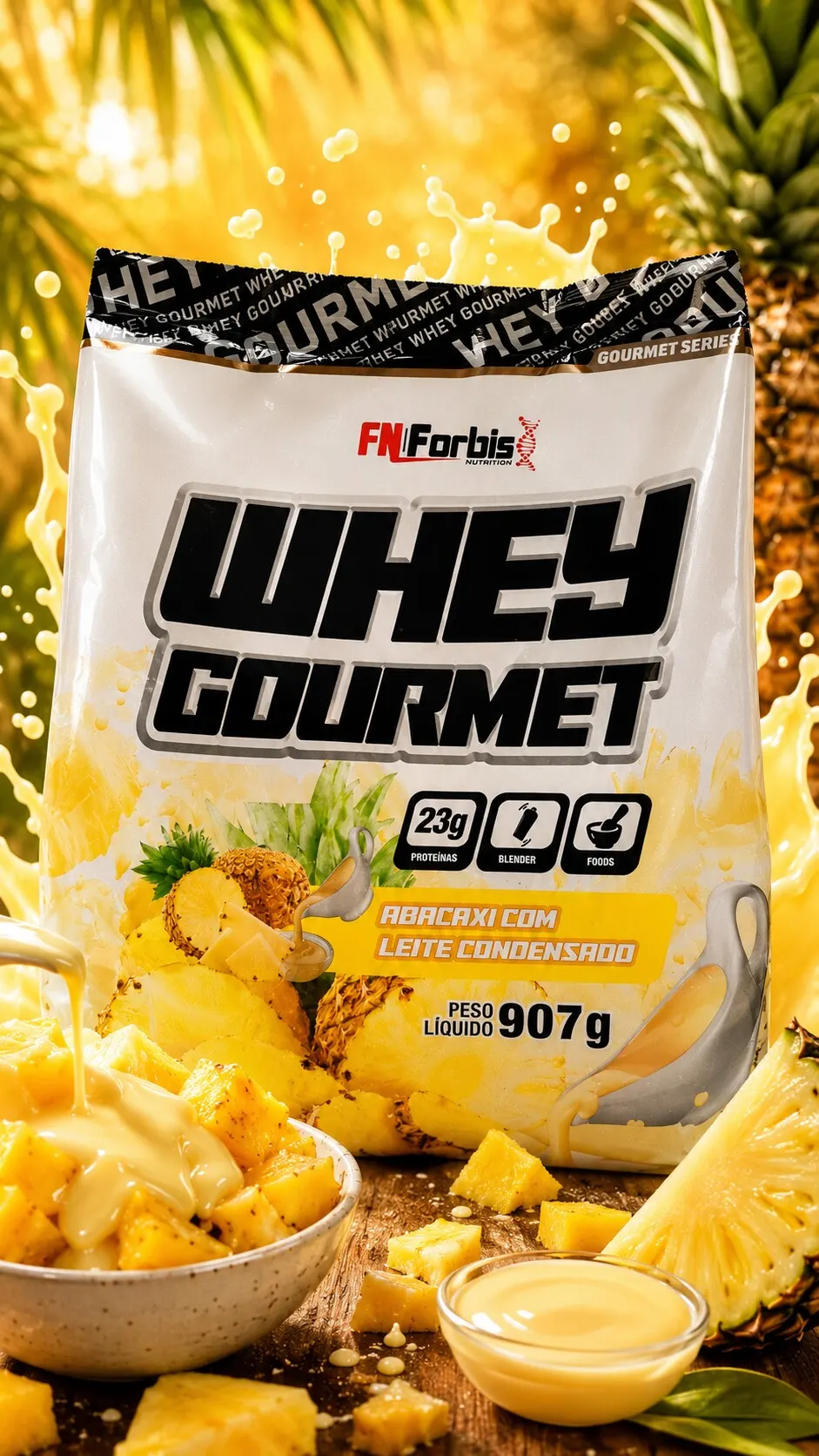 Whey Gourmet Fn Forbis Nova Fórmula 907g