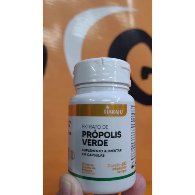 Extrato de Própolis Verde Tiaraju 75mg, 60 cápsulas softgel