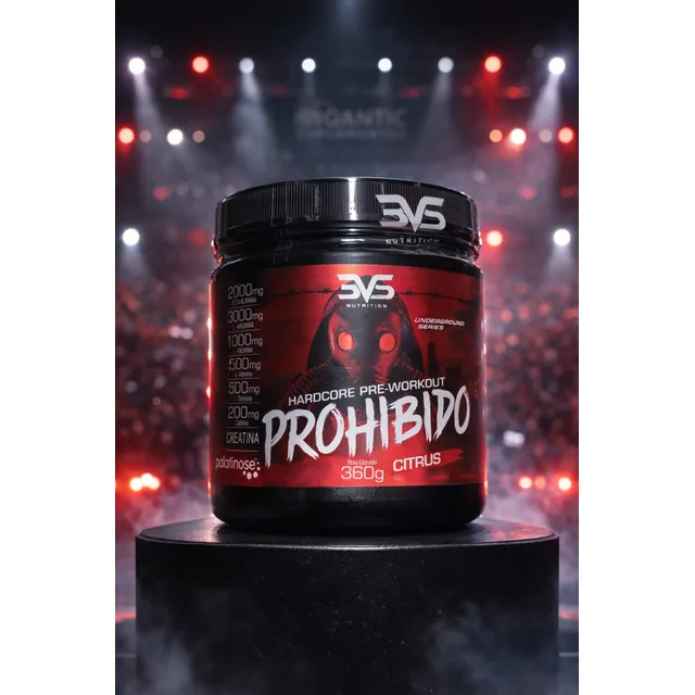 3VS Nutrition Prohibido Pré-Treino 360g com Arginina, Creatina, Beta-Alanina e Cafeína