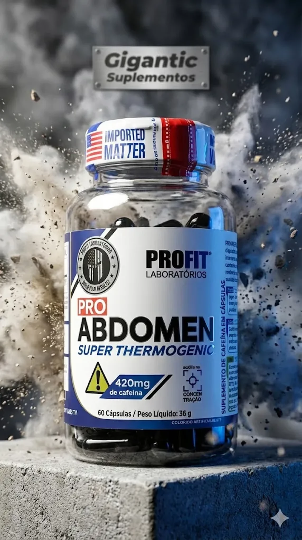 Pro Abdomen Super Thermogenic 420mg Cafeína - 60 Cápsulas Profit