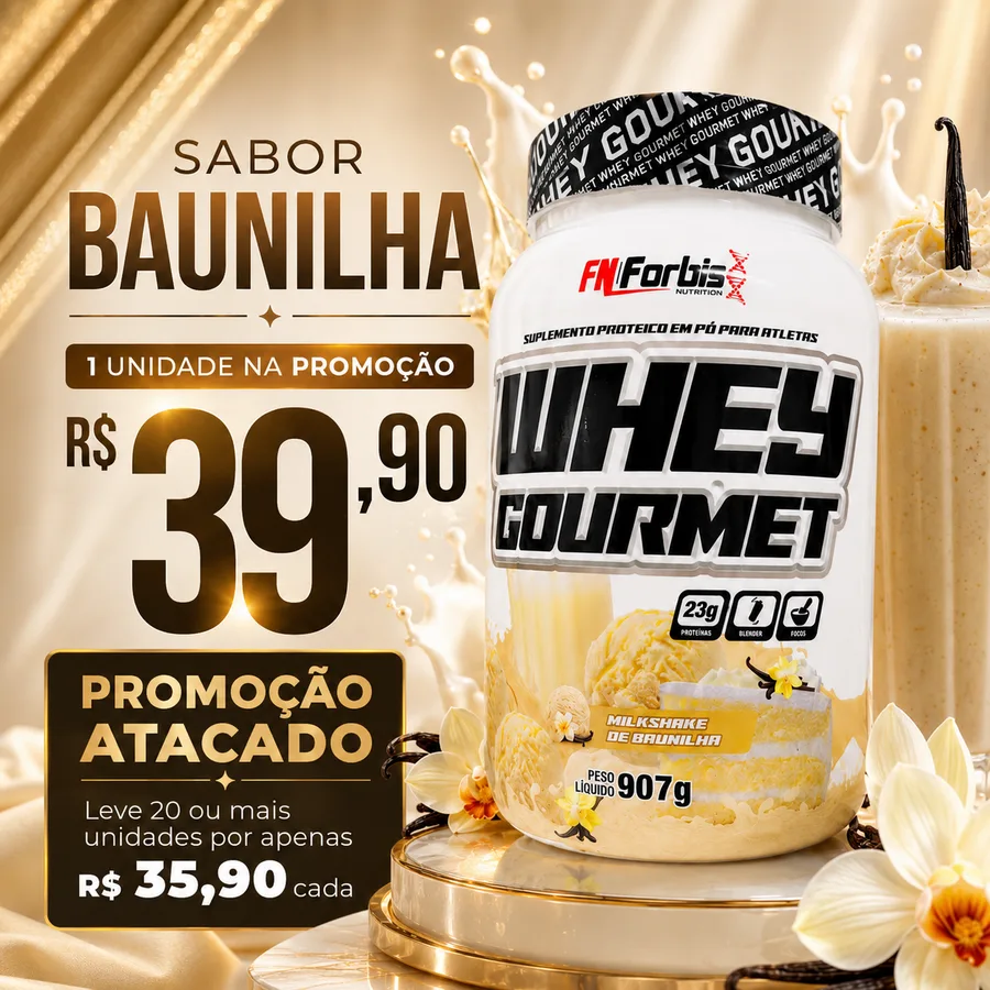 Whey Gourmet Baunilha Forbis Nutrition Promoção